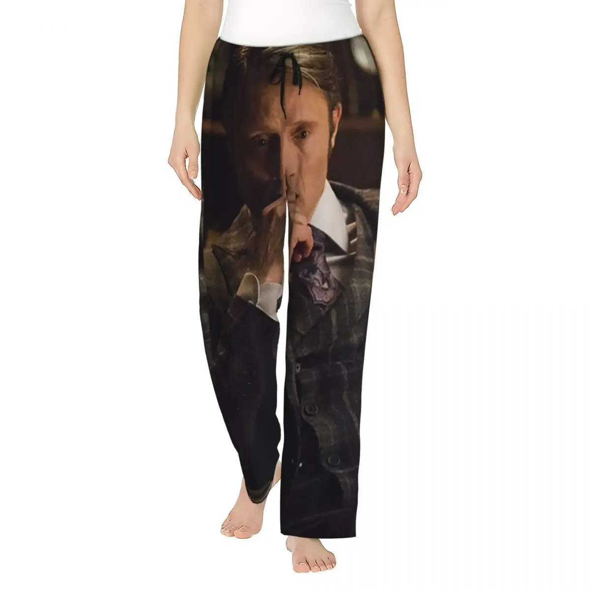 

Custom Mads Mikkelsen Hannibal Lecter (Hannibal TV) Women Pajama Pants Lounge Sleep Sleepwear Bottoms with Pockets