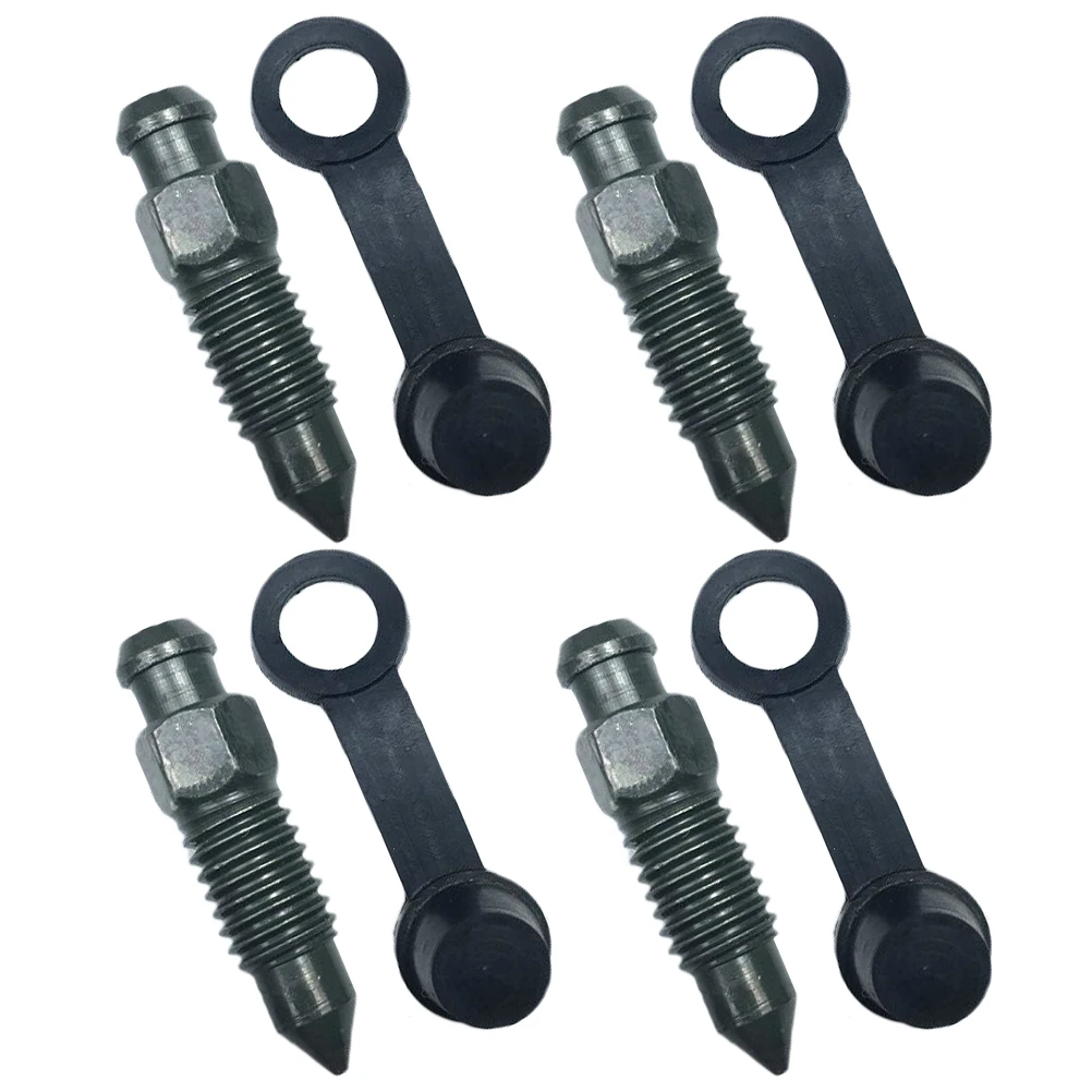 1 set M8X1.25 Stainless Steel Brake Pump Screws Rubber Cap Motorcycle Caliper Bleed Bolt Motorbike Exhaust Screw Brake Bleeder