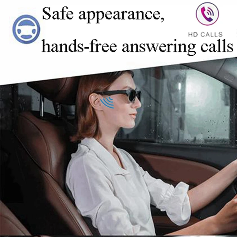 Wireless Bluetooth Smart Music Sunglasses Headphone Driving Eyeglasses Hands Free Call With Mic Sport HD Polarized Lens Earphone