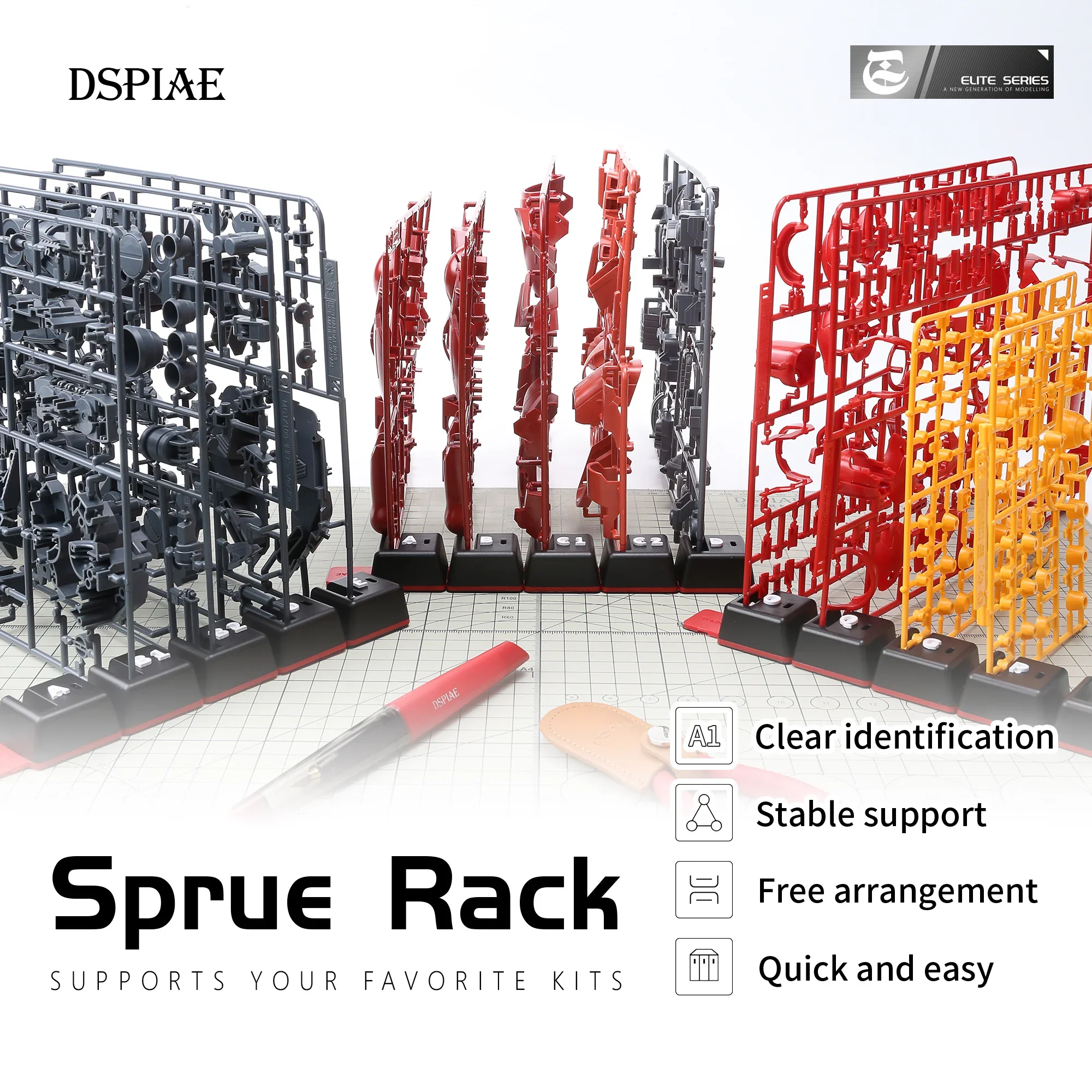 DSPIAE PT-SR Sprue Rack Model Accessories Storage Rack Holder for Assembly Model Building Tools Hobby DIY Support Base