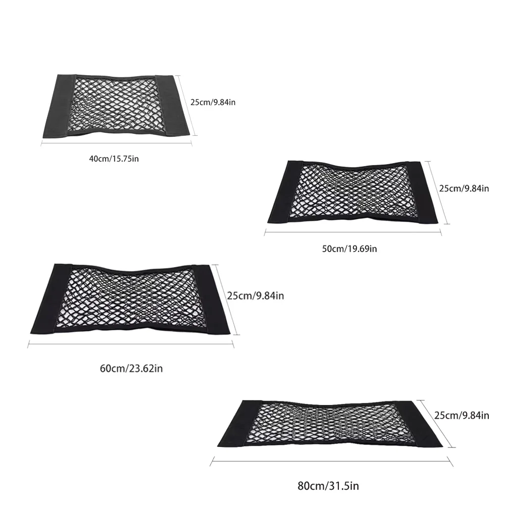 Car storage bag Trunk Seat Elastic String Net Magic Sticker Universal Storage Bag Auto Seat Back Bag image 2