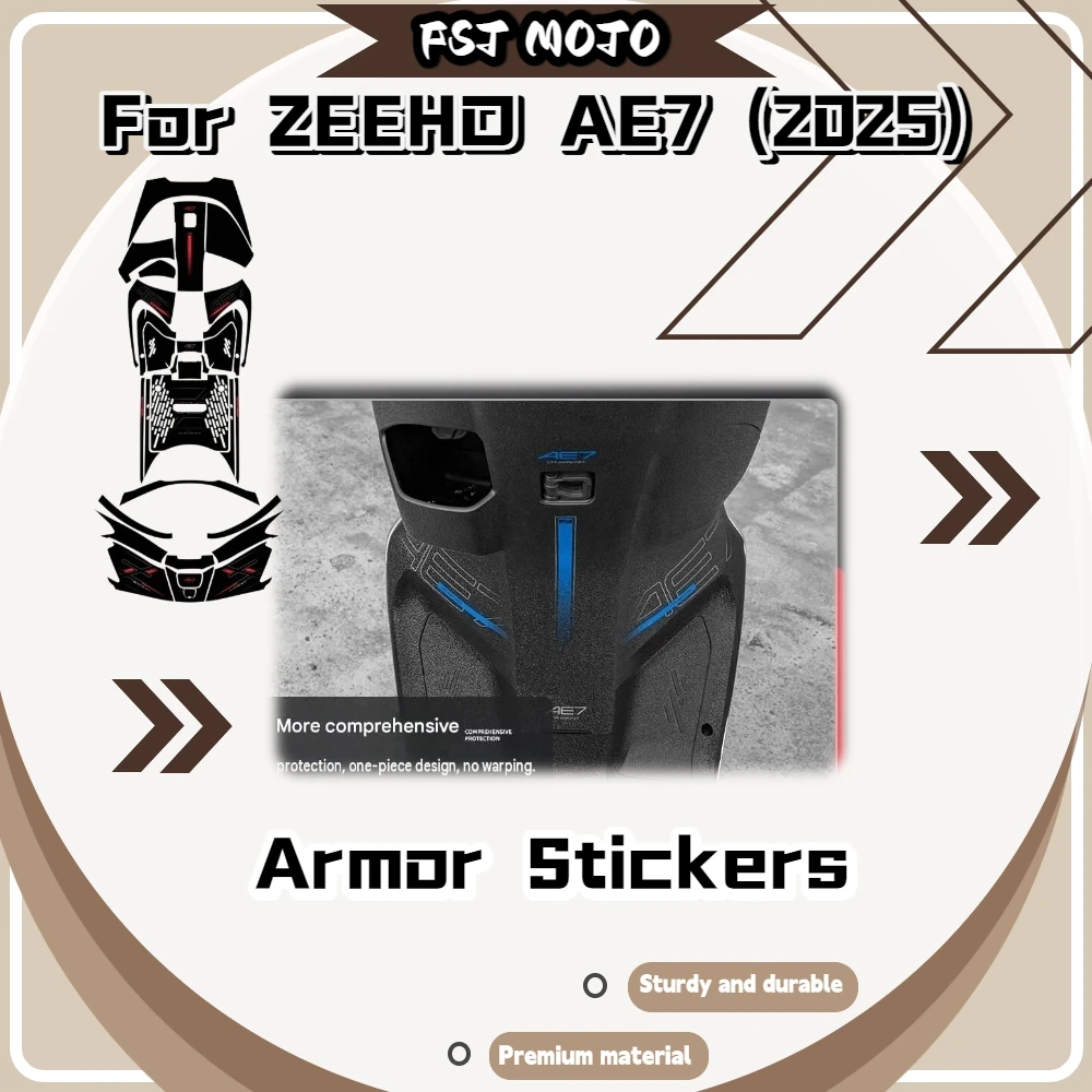 For ZEEHO AE7 2025 Printed PVC Footpad Armor Sticker Scratch‑Resistant Footrest Surface Protection Decals Mod Accessories