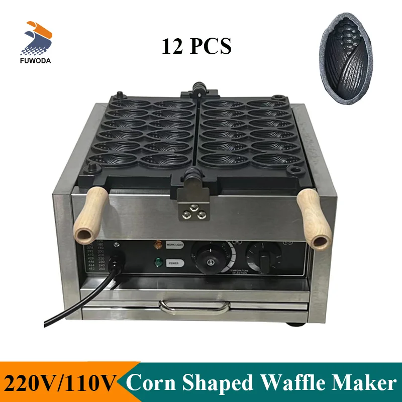 New Design 12 Pcs Corn Shaped Waffle Making Machine 1800W Electric Waffle Maker Non Stick Coating Commercial or Household