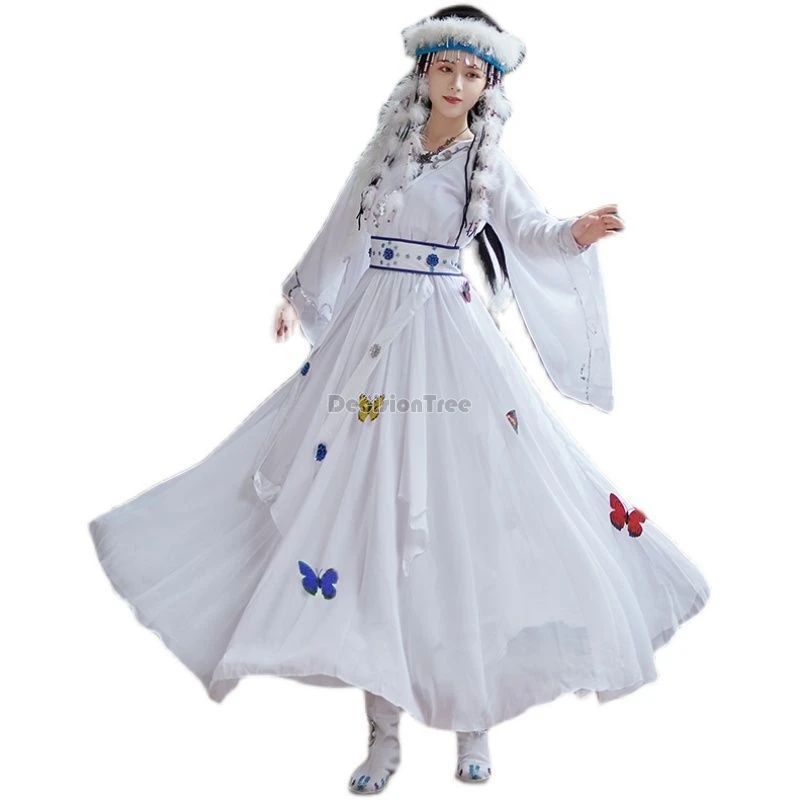 2024 famoso personaje de televisión chino belleza clásica baile hanfu Hada mariposa hui étnico hanfu vestido popular cosplay disfraz