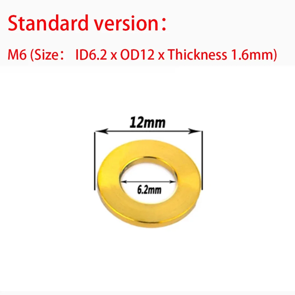 1/3/5/10Pcs M3 M4 M5 M6 M8 M10 Titanium Alloy Colorful Washer Bicycle Cycling Motorcycle Car Ti Flat Spacer Gasket