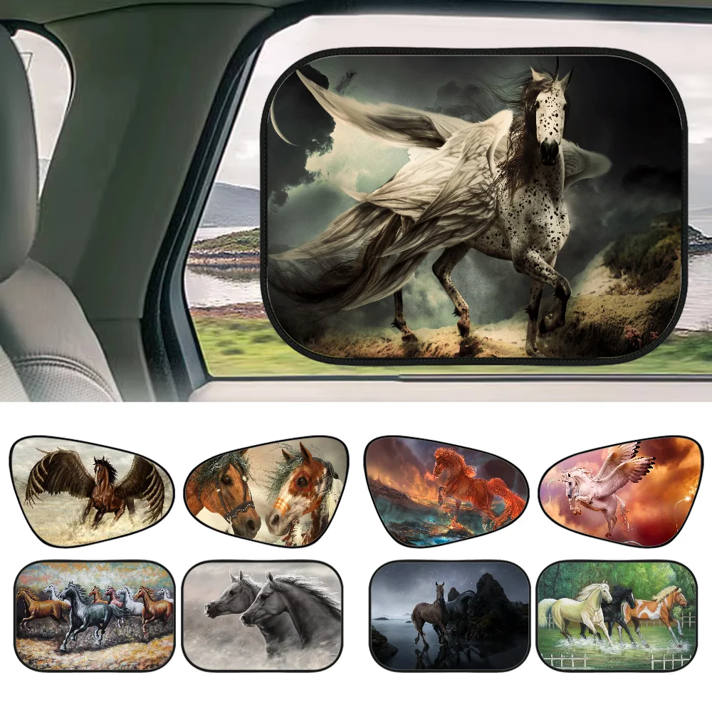 

Автомобильный солнцезащитный козырек с изображением лошади, самосасывающаяся теплоизоляция внутри электростатической адсорбции, боковая занавеска, конфиденциальность автомобиля