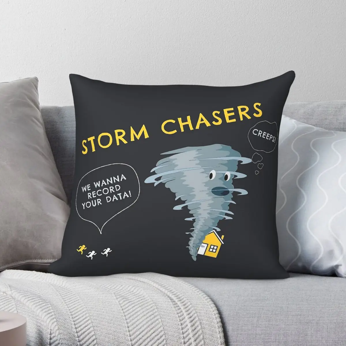 Storm Chaser Tornado Square Pillowcase Polyester Linen Velvet Pattern Zip Decorative Pillow Case Room Cushion Cover 45x45