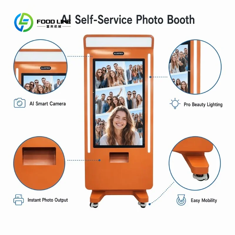 Customized Portable Self Service Photo Booth Machine WiFi Automatic DSLR Camera Photo Booth for Events Party