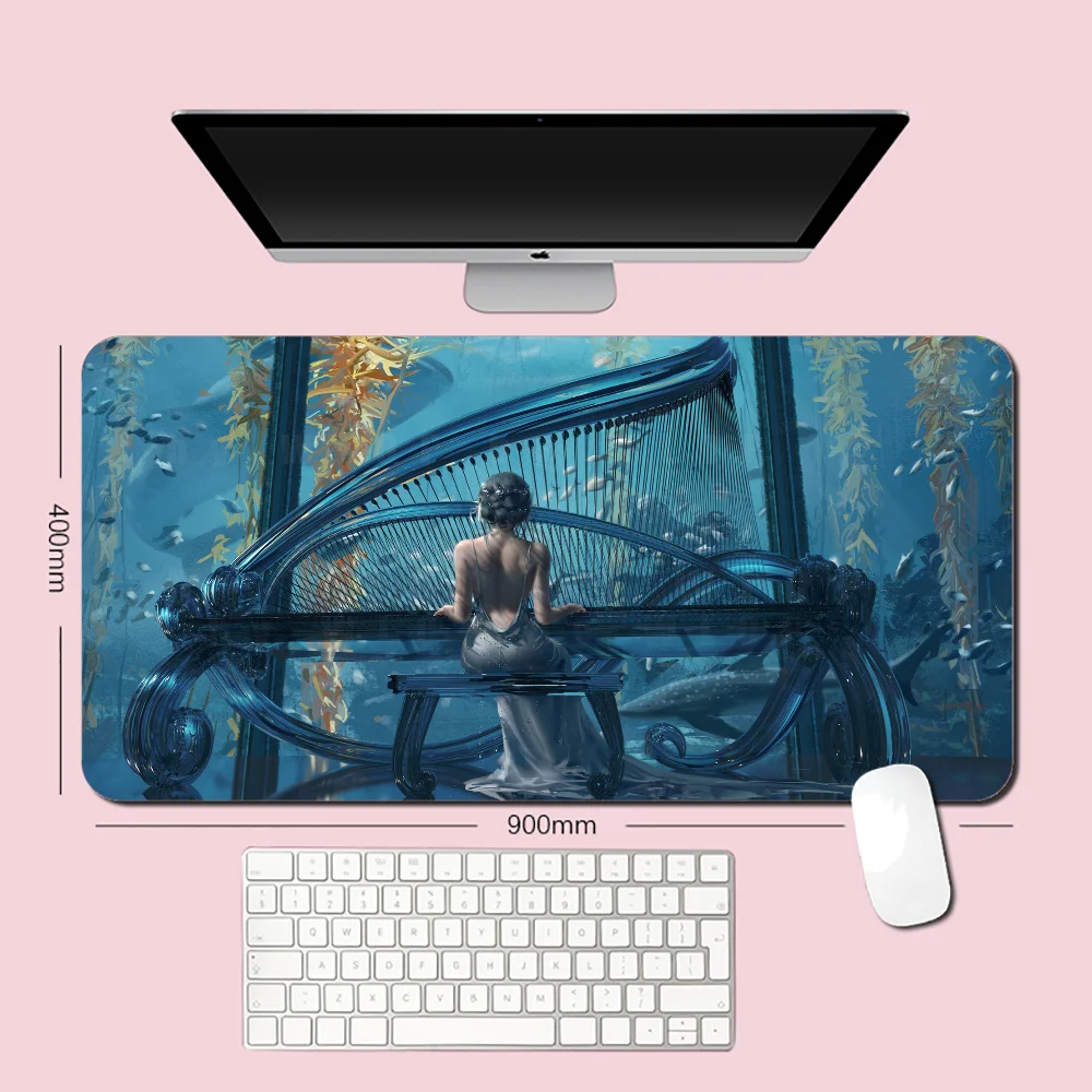 

Anime Art Hand Drawn Ghost Sabre Printing XXL Mouse Pad Gamer Accessory Hot Large Computer Mechanical keyboard Mat Cartoon