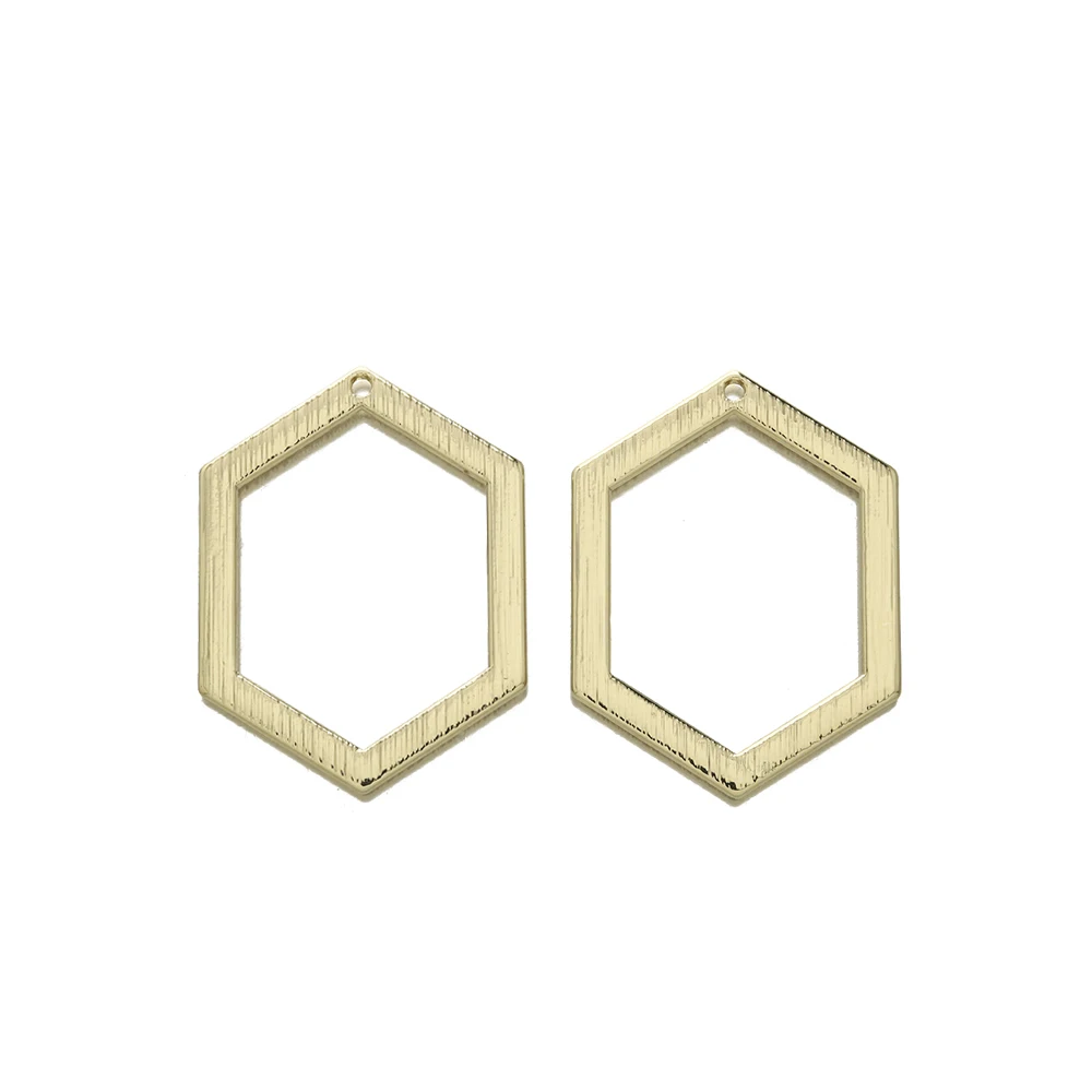 10Pcs Honeycomb Hollow Frame Hexagon Open Bezel Charm Pendants Hexagon Linking Ring Connector DIY for Earring Necklace Jewelry