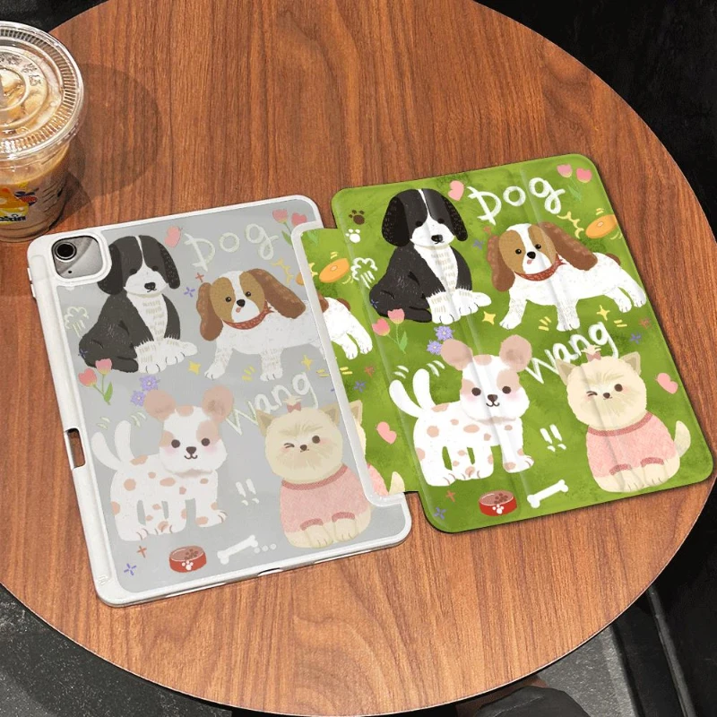 Etui Funda na iPada 10. generacji 2022 IPad Air 5 Air 4 10.9 2018 9.7 5/6th Ipad 2017 10.5 Inch Puppy Party Playing Case