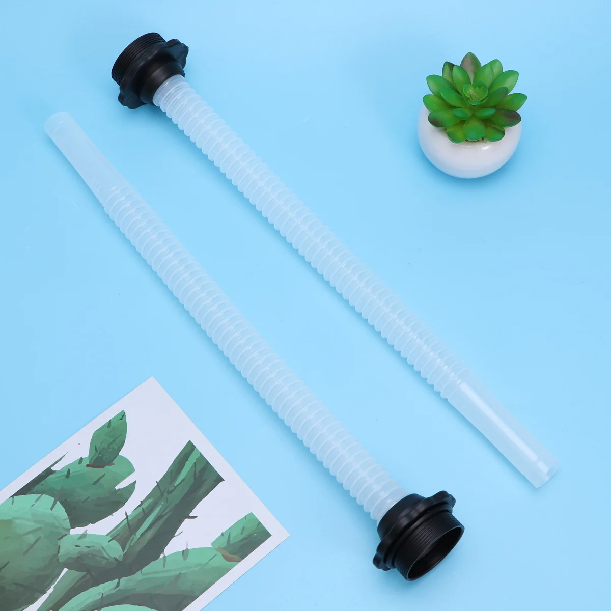 

2pcs Oil Guide Spout For Gas Can Extended Fuel Transfer Tube With Filter Durable Plastic Universal Replacement Black