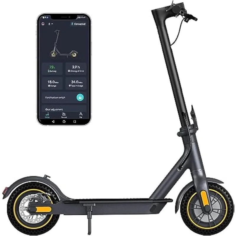 

Electric Scooter 10" Solid Tires 600W Peak Motor Up to 20Miles Range and 19Mph Speed for Adults - Portable Folding Commuting