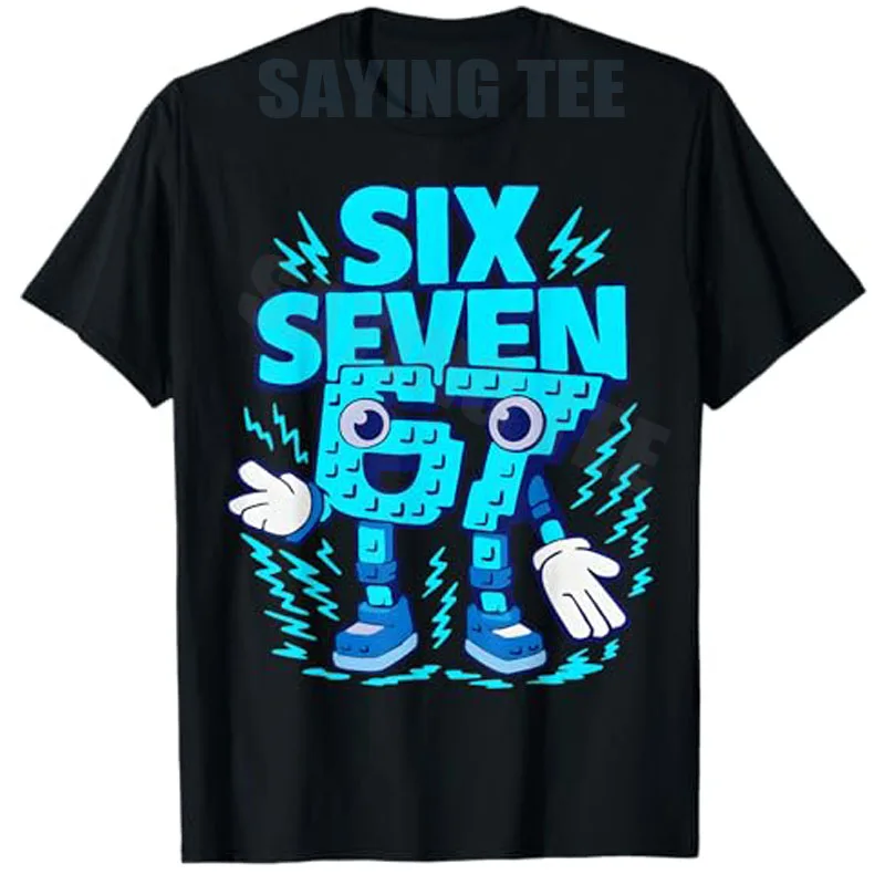 67 Six Seven 6-7 Funny Italian Brainrot Boys Fashion Gaming Meme T-Shirt Y2k Humorous Gen Z Alpha Graphic Saying Tee Novelty Top