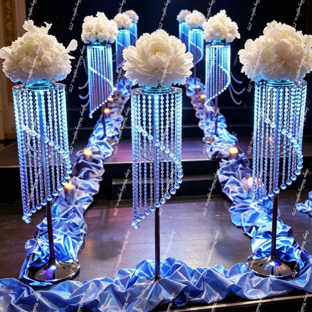 6pcs)H120cm Metal Acrylic Wedding Centerpieces wireless light Led Table Centerpiece for Wedding Event Table Decore Outdoor Indoo