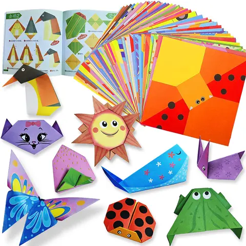 Kit Origami 30/96 Fogli Origami Carta Artigianale Guida Libro Progetti di Arte Artigianato Fai da Te Forniture per Principianti Bambini Bambini Ragazzi Ragazze