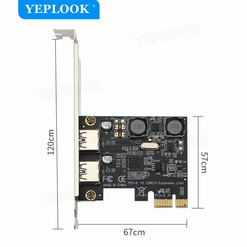 PCI-E 2 Port USB 3,0 Expansion Karte High Speed 5Gbps Adapter Karte PCIe USB 3,0 Konverter 4A Selbst-angetrieben ÜBER Chipset mit Halterung