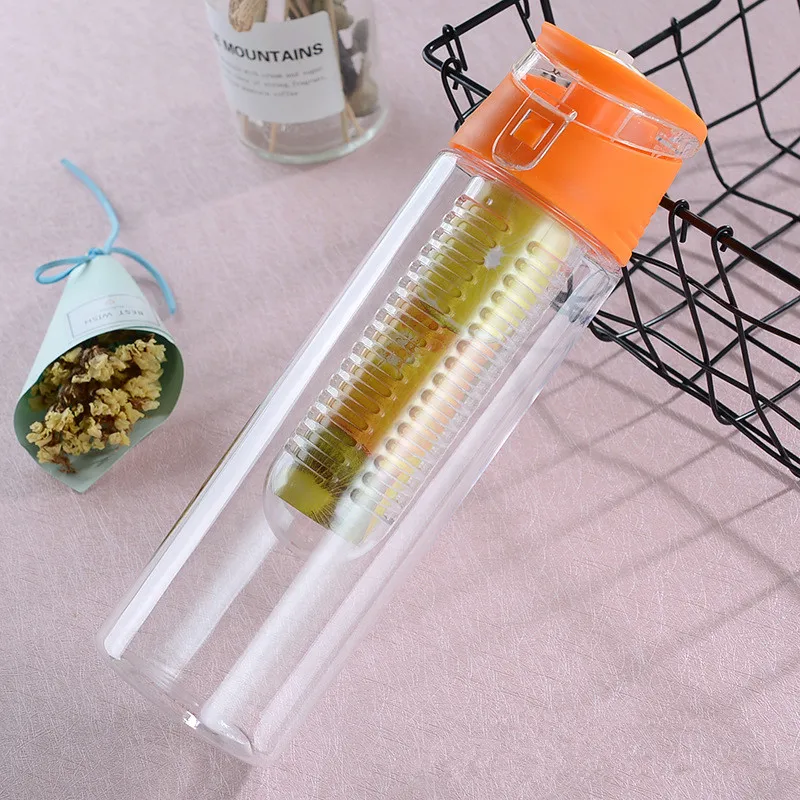 700ML Sport Citroensap Fles Draagbare Fruit Infusing Infuser Waterfles Camping Reisflessen - afbeelding 1