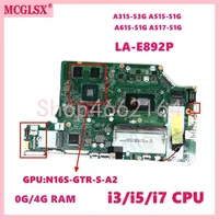 LA-E892P With i3 i5 i7 CPU V2G GPU 0GB/4GB-RAM Mainboard For ACER Aspire A515-51G A615-51G A315-53G A517-51G Laptop Motherboard