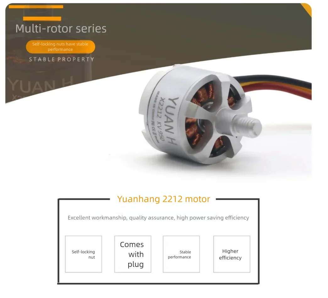 X2212 KV950 Motor for F450 F550 Quadcopter Hexacopter And Multi-Rotor Aircraft - High-Quality Propeller Rotation for Aerial Vehi
