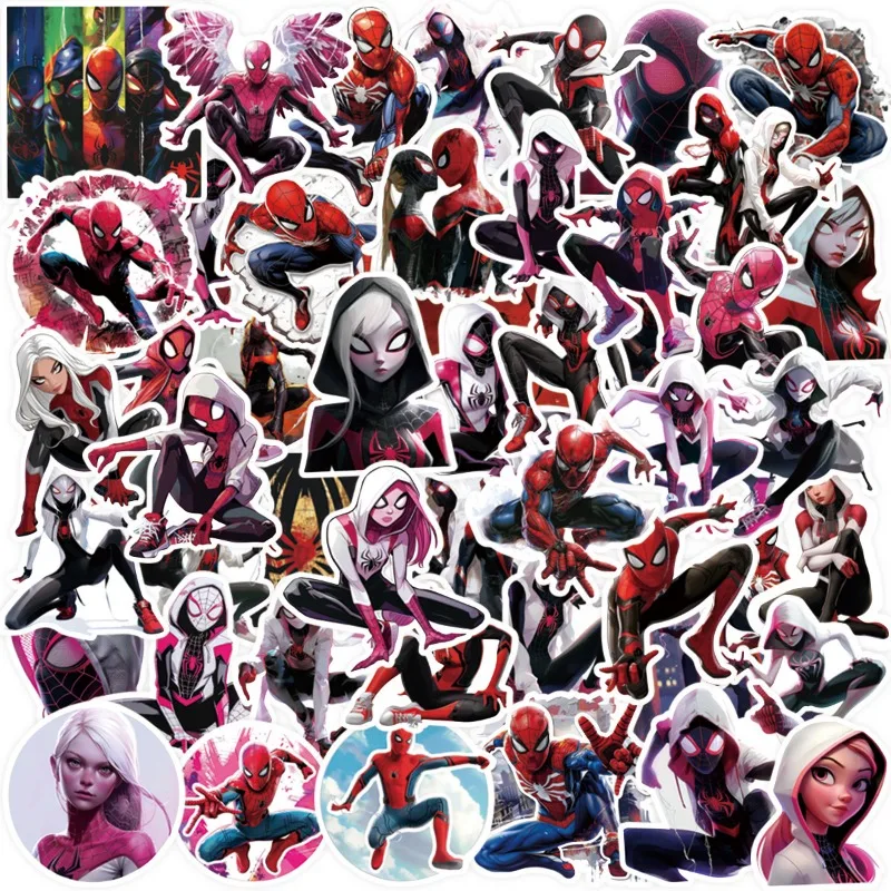 50PC Spider Gwen Stickers for Girls Students New Year Christmas Greeting Card DIY Creative Gift Luggage Phone Pad Decoration