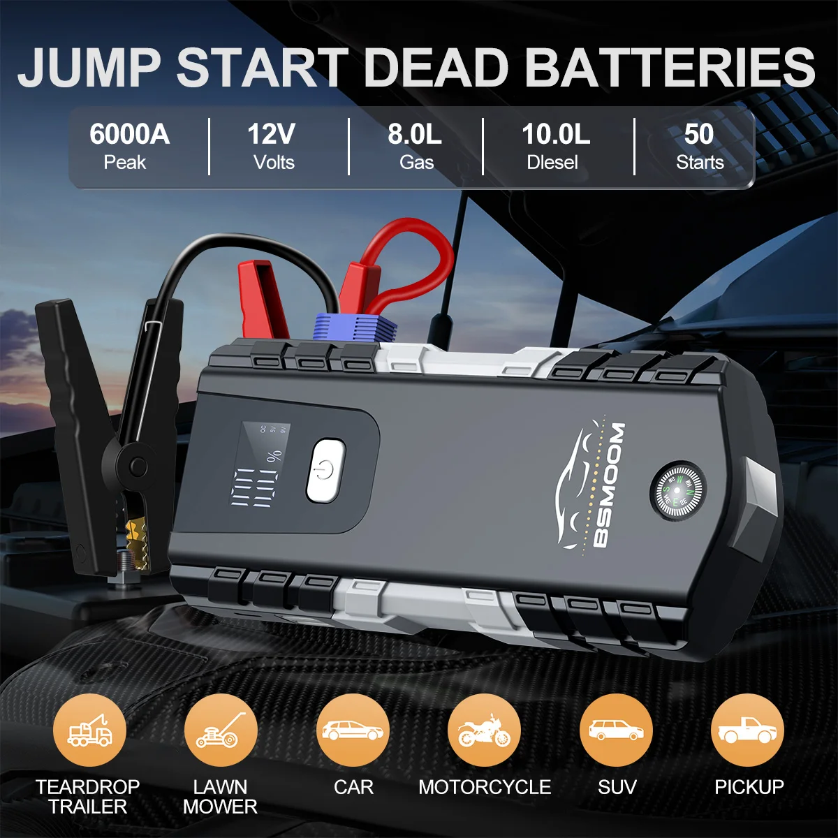 21800mAh/8000A/6000A سيارة الانتقال كاتب سيارة الداعم بطارية خارجية 12 فولت بدء الجهاز لبنزين الديزل Powerbank