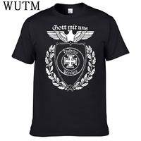 100% Cotton T-Shirt Germany Iron-Cross God with Us German-Reich T Shirts My Hero Academia