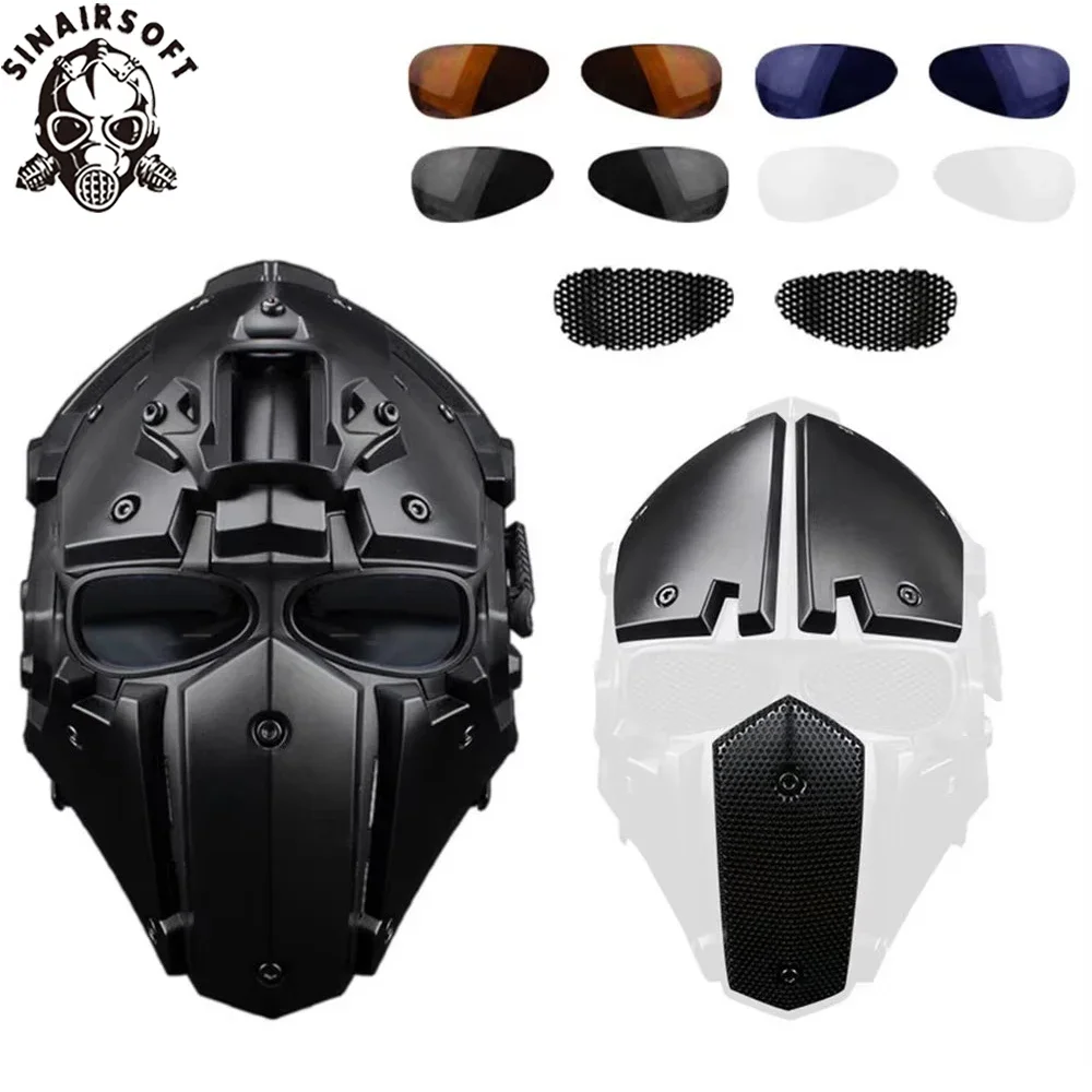 Tactical Fast Helmet Set Mask  Adjustable Multi-Function Protective Gear for Cosplay Motorcycle Hunting CS Outdoor Sports