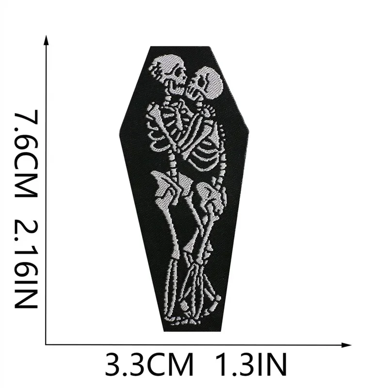 1Pcs Patch Stickers Iron On Patches for Clothing Sewing Punk Skeleton Embroidery Fusible Applique Badge Bag Decoration Stripes