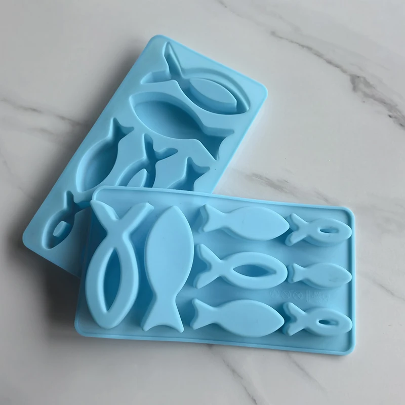 8 Cavities Animal Fish Shape Chocolate Mold Baking Tool Baking Pastry Tools Silicone Mould Ice Cube Tray Non-Stick Flexible