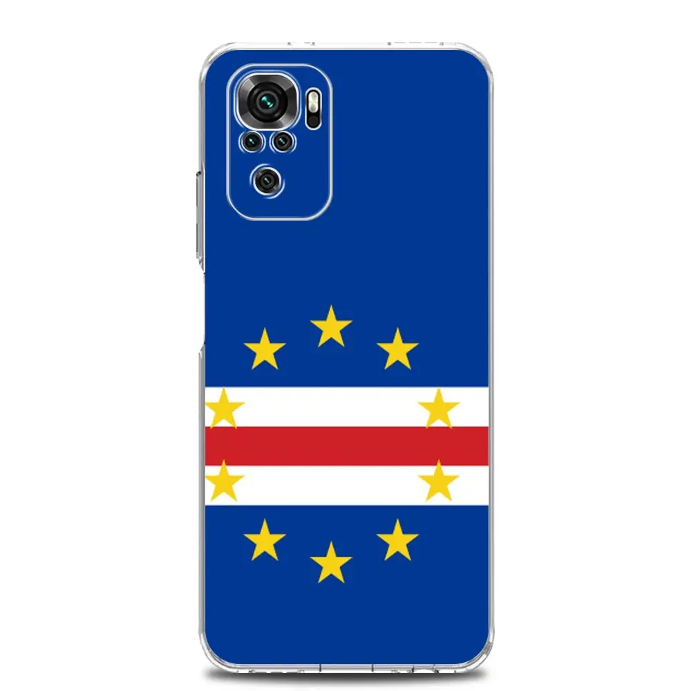 Casing Ponsel untuk Xiaomi Redmi Note 14 13 12 4G 9S 9 10 11 Pro Plus 5G 14C 13C 12C 10C 9A Sampul TPU Lembut Bening Bendera Cape Verde