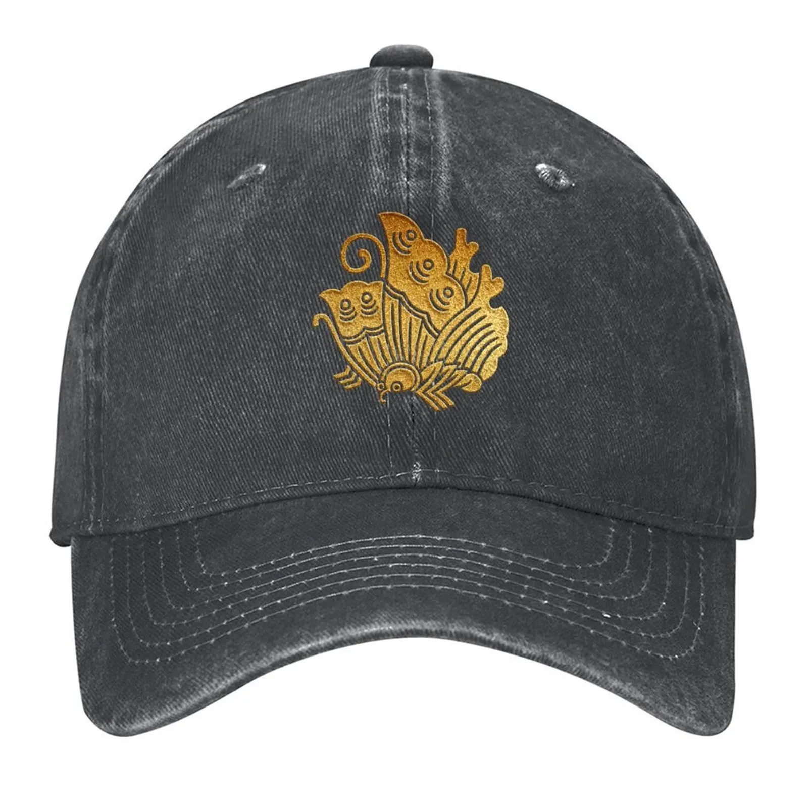 

Ageha Cho Kamon in Gold Seal Baseball Cap New In Hat Wild Ball Hat Golf black Men's Caps Women's