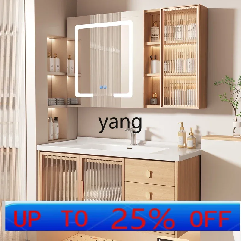 

LH Modern Simple Log Color Bathroom Cabinet Combination Toilet Hand Washbasin Cabinet