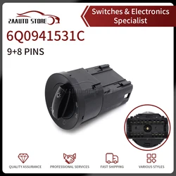 6Q0941531C Auto Auto Scheinwerfer Schalter Nebel Lampe Für VW Polo 2002-2009 Control Key Taste 9 + 8Pins 6Q0941531N
