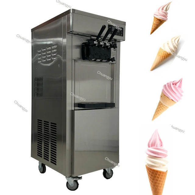 50-60L 8668  2 Compressors Big Volume Upright Continuetly Output  Automatic Soft Ice Cream MachineCustomzied