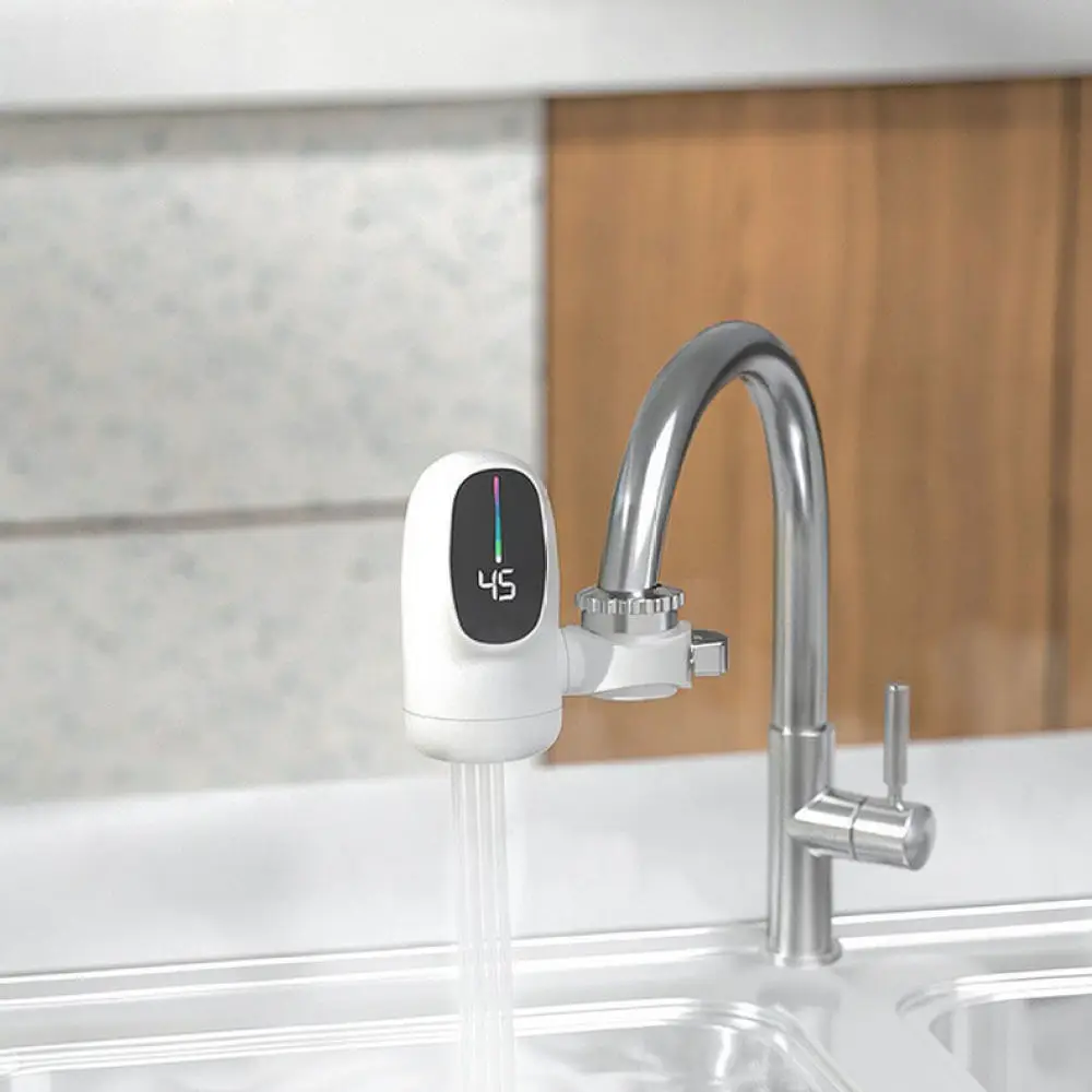 Instant Electric Hot Water Tap Kitchen Sink Faucet Fast Heating System Cold Warm Control Connector Install EU Plug 220V