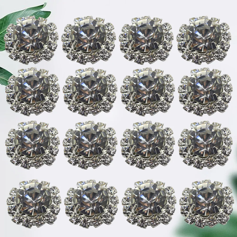 

30Pcs Rhinestone Buttons Silver Decorative Creative Design for DIY Clothes Sewing Jewelry Accessories Knitting Craft Supplies