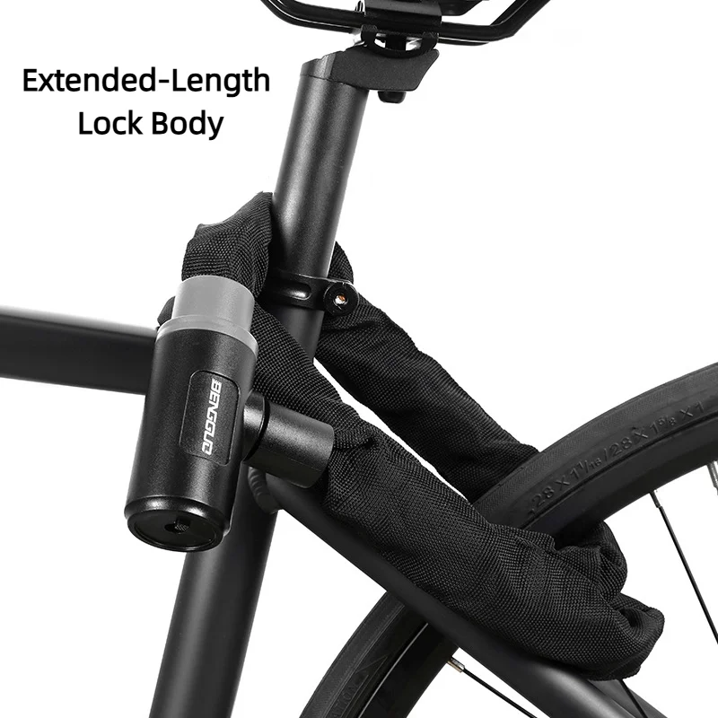 Heavy Duty Bike Lock High-strength Alloy Bicycle Chain Lock Wear-resistant Anti-slip Bicycle Anti-theft Lock For MTB Road Bike