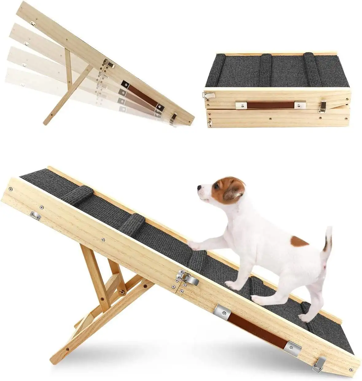 Adjustable Luxury Modern Solid Dog Ramp Bed Foldable Pet Stairs Non-slip Rubber Surface Outdoor Use Environmentally Friendly New