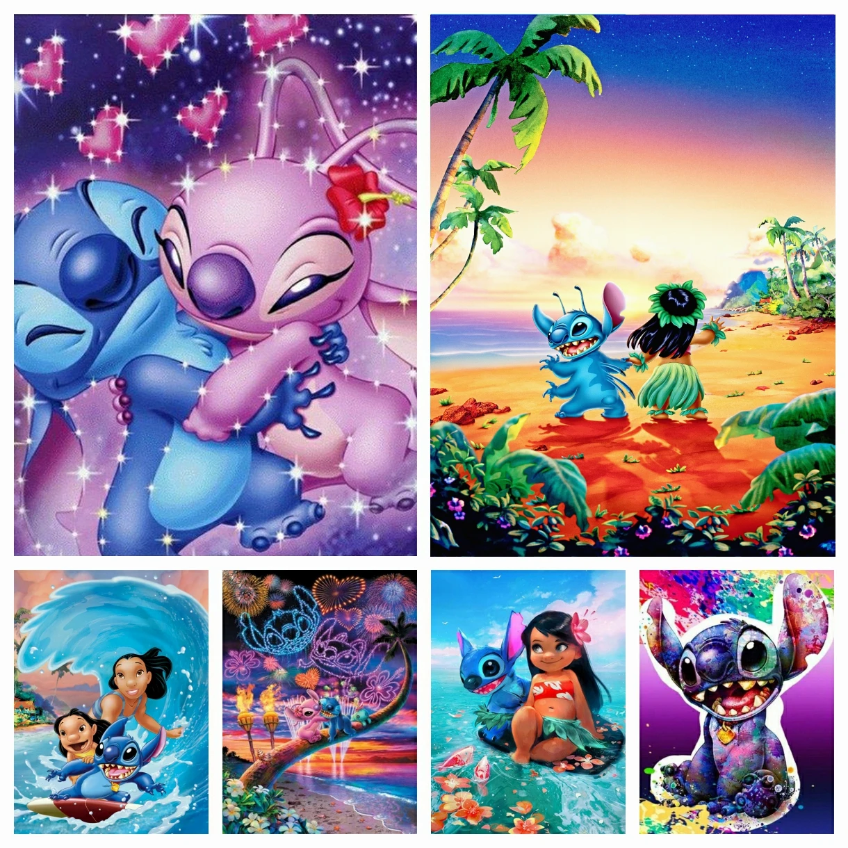 

5D DIY Diamond Painting Disney Cute Lilo & Stitch Cartoon Cross Stitch Embroidery Anime Mosaic Rhinestones Child's Birthday Gift