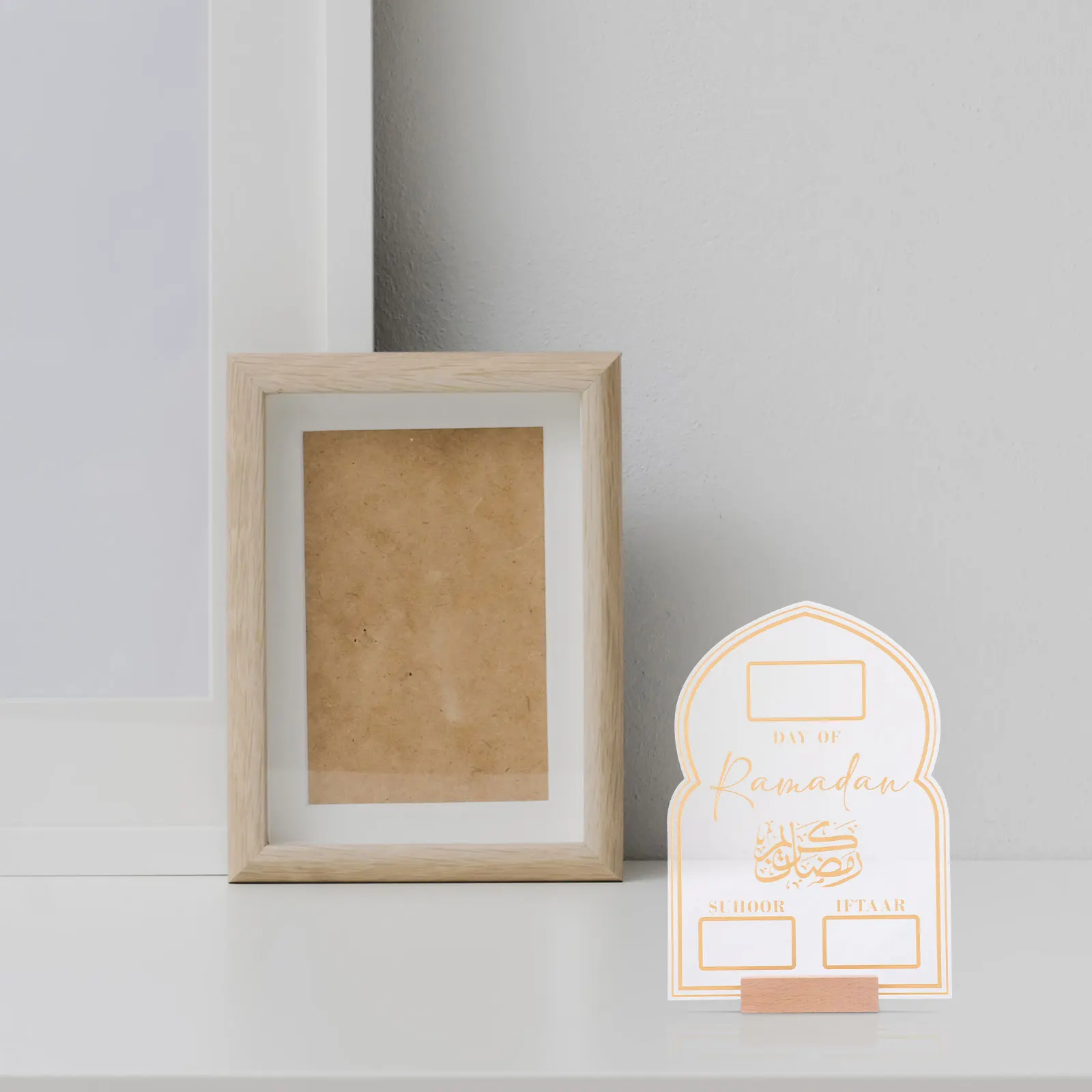 

1Set Handwritten Ramadan Calendar Perpetual Acrylic Countdown Desktop Ornament Eid Mubarak Decoration Desk Planning