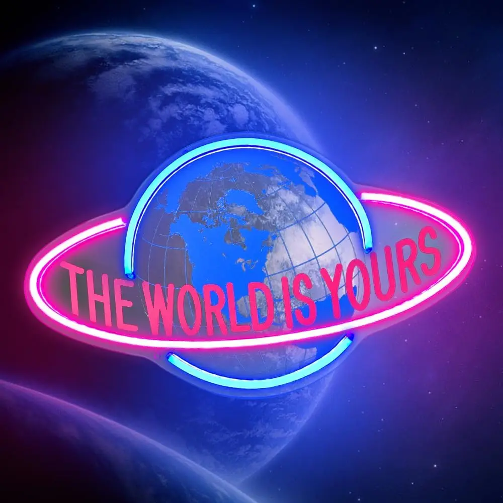 

The World is Yours Neon Sign Planet LED Light Wall Decor Boy Girl Home Bar Club Game Room Bedroom Birthday Gift Graduation Party