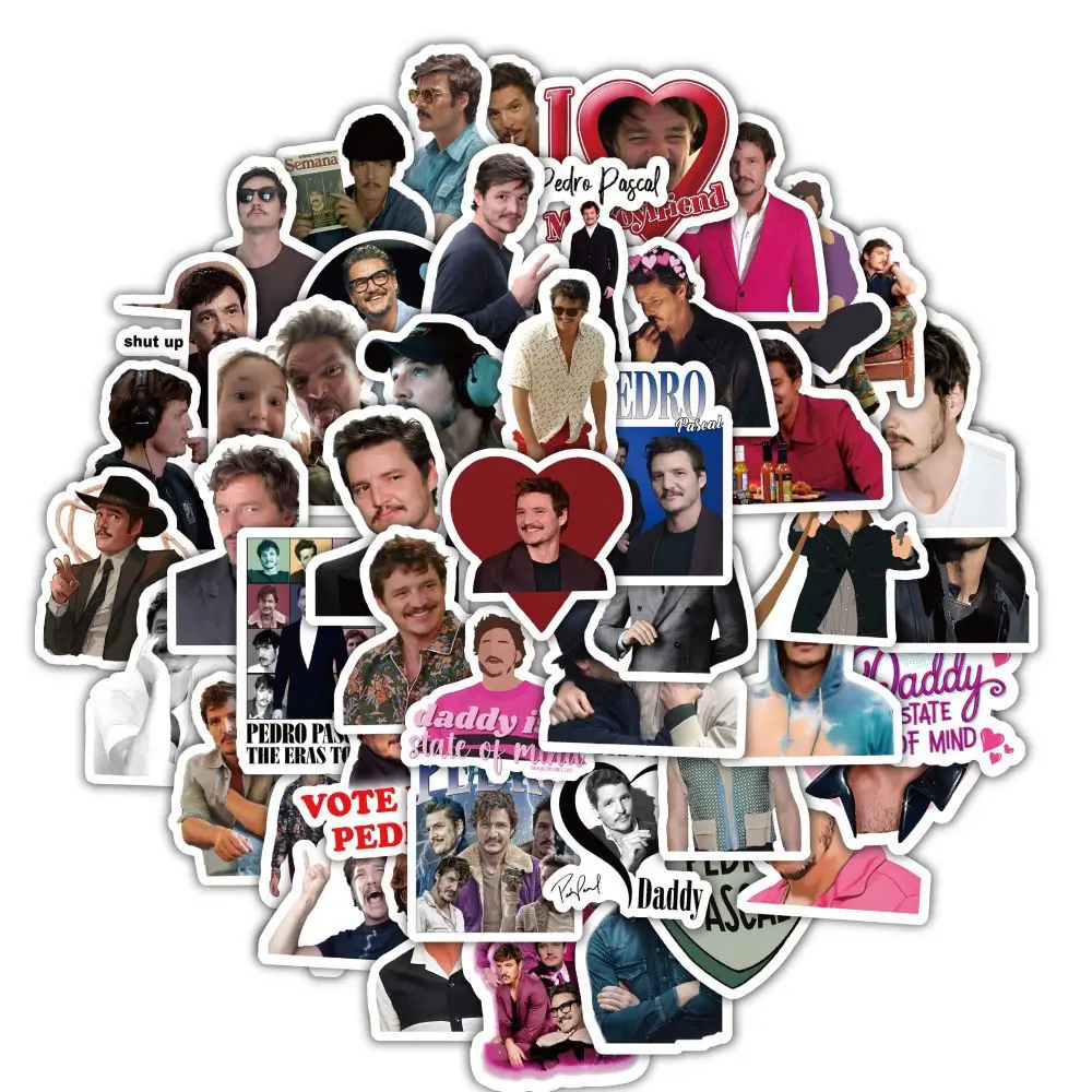 60 Stück Schauspieler Pedro Pascal Aufkleber iPad Handyhüllen Laptops Planer Bücher DIY Dekoration Wasserdicht Cooles Graffiti FAN Geschenk