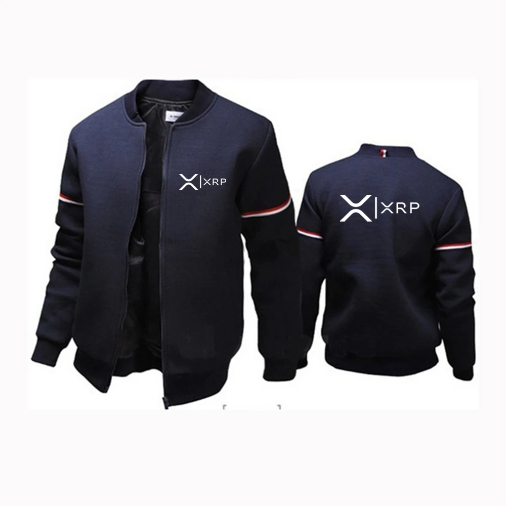 2025 Cryptocurrency Ripple XRP New Men Autumn Flight Jacket Hooded Long Sleeve High Quality Fashion Harajuku Zipper Hoodies Tops