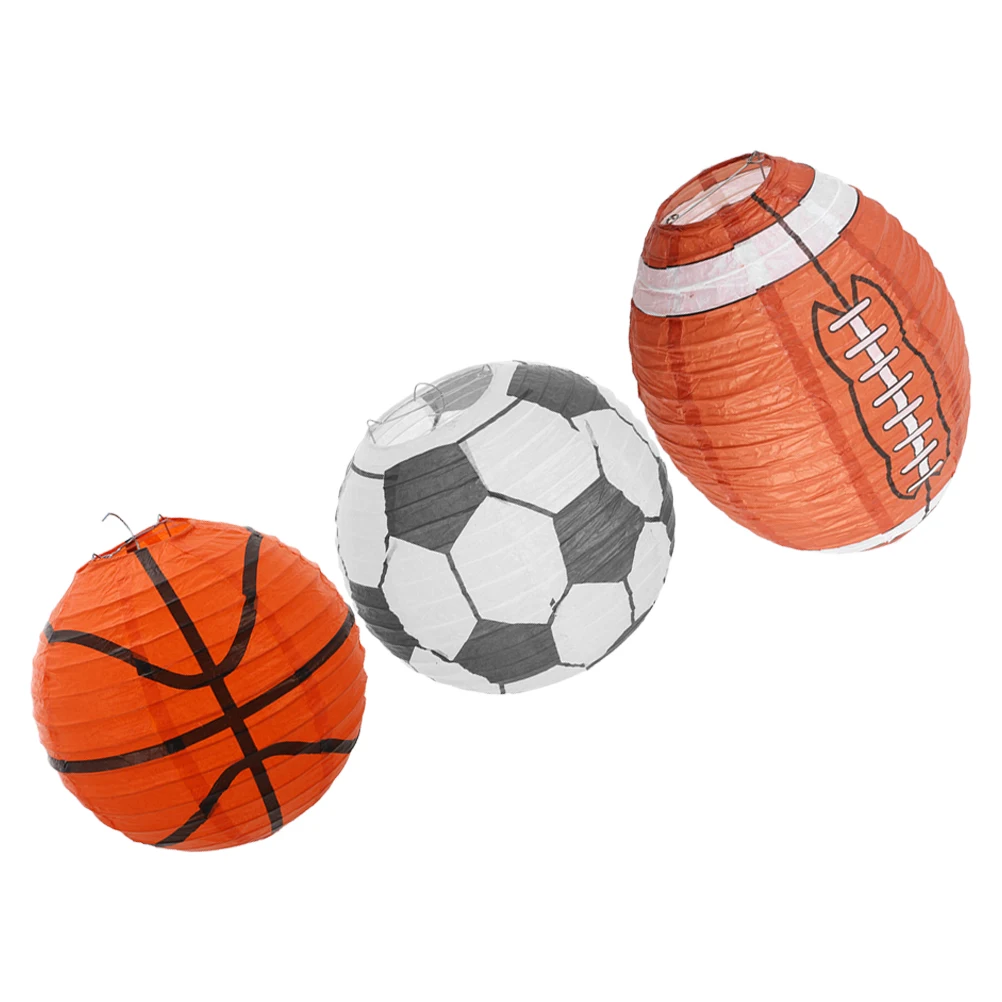 

3Pcs Basketball Soccer Football Paper Lanterns Sports Party Decorations Hanging Centerpieces Basketball Decorations