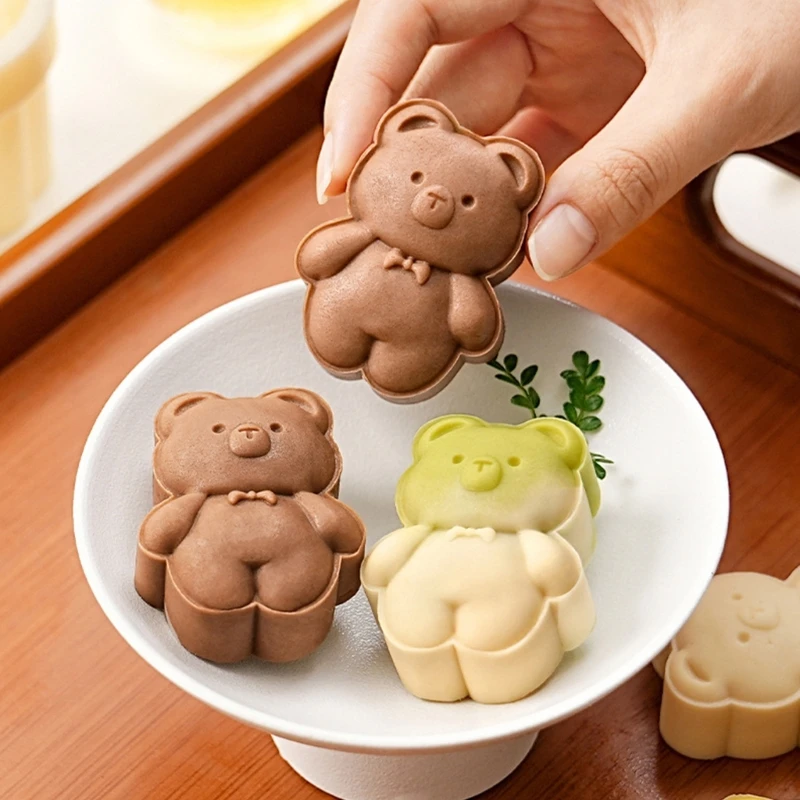 Moldes para repostería cocina, herramienta prensa para postres con forma oso, juego moldes para pasteles y postres,