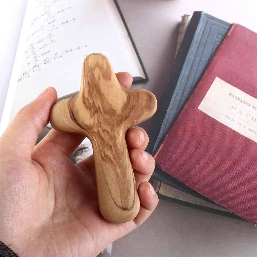 

For Christian Christ Souvenirs Religious Handshake Prayer Festival Supplies Handicraft Decoration Wooden Crafts Crucifix