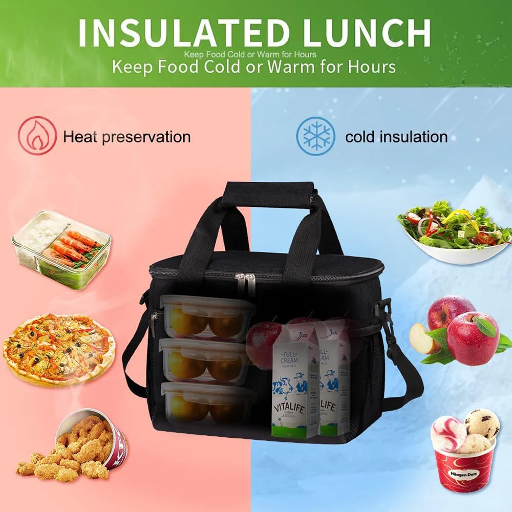 Heat insulation lunch bag, portable heat insulation bag, outdoor picnic ice bag, made of Oxford fabric,with waterproof treatment