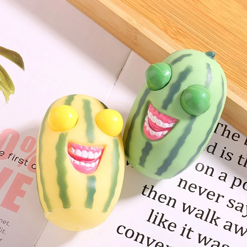 Anti-Anxiety Squeeze Toy for Adult Eye Popping Watermelon Novelty Pinch Toy for Boys Girls Autisms Kids Stress Reliever