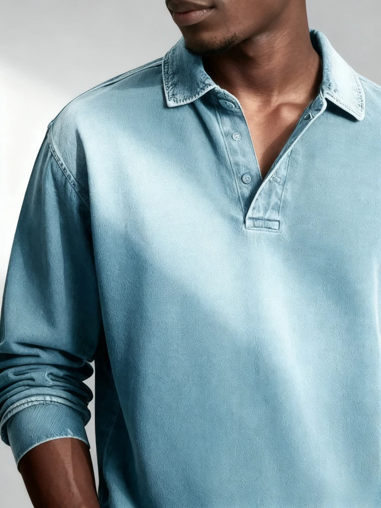 2026 Men Long Sleeve Polo Shirts Mens Breathable Tees Casual Golf Polo Shirt Lapel Collar Work T-Shirt Bottoming Pullover Tops